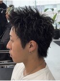 スパイキーショート 短髪 アップバング