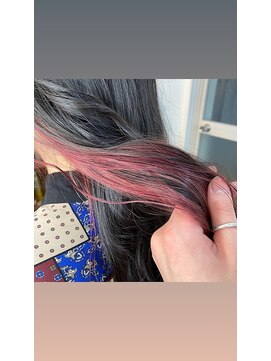 アブソ(Absolute) インナーカラー＿ウェットヘア＿ 透け感 ＿暖色系カラー