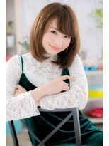 ヘアアンドビューティー ミック(Hair & Beauty miq)&nbsp;斜めバング内巻きワンカールで♪ピュア大人ガーリーa