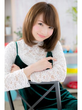 ヘアアンドビューティー ミック(Hair & Beauty miq) 斜めバング内巻きワンカールで♪ピュア大人ガーリーa