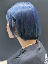 ジエクト 本店(The Ect)&nbsp;Aラインボブ×ビビッドブルーカラー×サマーカット