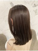 伸ばしかけミディ×アッシュブラウン