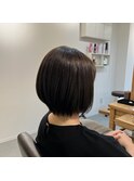 艶髪ストレート×ショート×アッシュブラウン×髪質改善【広島】