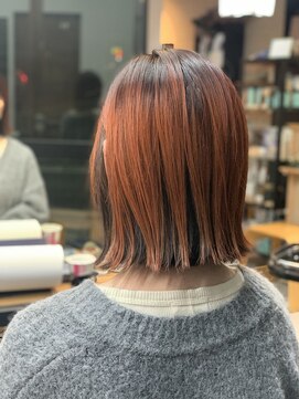 メル(Mel) ☆Mel発きりっぱボブ☆グラデオレンジ☆ツヤ髪☆