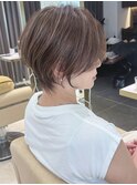 ショートボブ髪型40代50代60代前髪あり前髪なし【橋本】