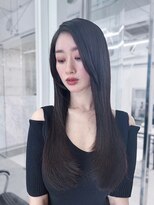 フィヴェント(Fivent)&nbsp;黒髪ボブルフネビージュ小顔ワンレン顔まわり韓国レイヤーカット