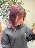 春ピンク外ハネネオウルフくびれミディアムボブ