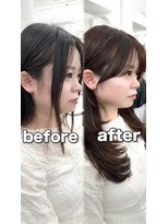 アマトウキョウ アユンチェ(AMA TOKYO×AYUNCHE) 前髪顔まわり韓国ヘアレイヤーカットサイドバンク2wayバンク韓国