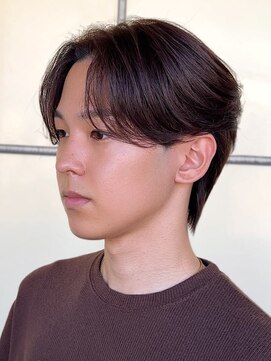 シースルーセンターパート/ブラウンカラー/静岡ニュアンスパーマ