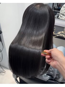 黒髪/グレージュカラー/ココアベージュ/ヘルシーロング[大森]