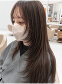 顔まわりシースルーレイヤーロング