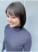大人可愛いグレイアッシュ×内巻きワンカールボブ/20代30代40代