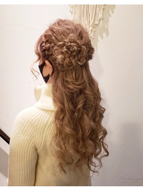 ヘアセット♪お花のハーフアップ《30代》