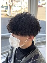 ブランコジーサウス(BLANCO G South) 波巻きスパイラルパーマ ツーブロック マッシュ 骨格補正