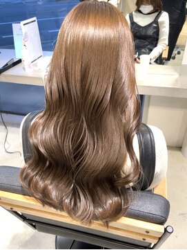 ブランコトレス 鏡島(BLANCO tres) ブリーチ無しダブルカラー　ミルクティーベージュ