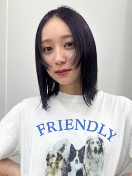 ガーデンヨコハマ(GARDEN YOKOHAMA) レイヤー外ハネボブミディアムイメチェンダークラベンダーカラー