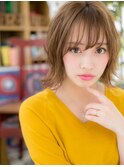 外ハネロブウェットヘア小顔レイヤーカットh3上尾20代30代40代
