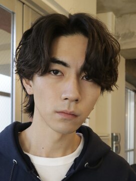 バイフィフス 原宿/表参道(by fifth) 原宿シャドウパーマ緩めメンズマッシュウルフカットツーブロック