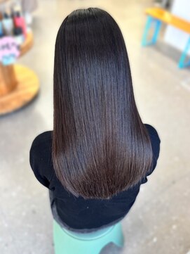 マップデザイン(map design) 髪質改善カラー 酸性ストレート ダークブラウン 透明感カラー