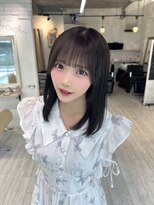 カシュカシュ アネックス(cache cache annex) 地毛風ショコラグレージュカラーぱっつん前髪顔周りカット