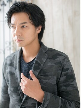 モッズヘア メン 上尾東口店(mod's hair men) ≪mod's men≫アッシュブラックの爽やかワンレンセミウエットP