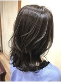 アッシュベージュ ミディアムレイヤー◎30代40代50代
