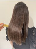 20代 30代 40代 アッシュカラー 艶ロング 黒髪エモージュ 小顔