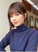 ボブ/髪質改善/オリーブベージュ/小顔ヘア/前髪カット/韓国風
