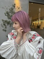 アコーズ ヘア トクシゲ(accord s hair Tokushige)&nbsp;ぷつっとボブ×ミルキーピンク