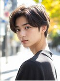 韓国マッシュ スペインカール スパイキーショートブルーブラック