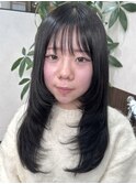 顔周りレイヤーカット韓国風アディクシーカラーグレージュ堺東