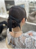 シニヨン／結婚式／お呼ばれヘア／二次会へア／ミディアム