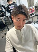 ホワイトメッシュ/ツイスト/ツイスパ/パーマ/メンズ/眉毛