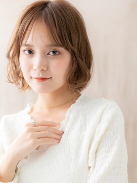 カバーヘア ブリス 大宮西口(COVER HAIR bliss) ミルクティーブラウンゆるふわプードルボブパーマA6大宮20代30代