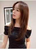 レイヤーカット*ストレートヘアー*ロングヘア*髪質改善*顔周り