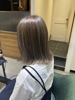 チップタップ 保谷店(tip top) アイロン無しの外ハネボブ×ブルーグレージュハイライトカラー