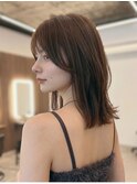 ミディアム顔まわりレイヤー◎前髪ありウルフレイヤー赤羽
