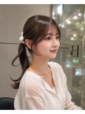 大人ヘア　ロングカット　レイヤー　顔まわりカット　前髪カット