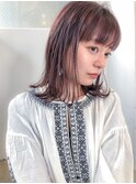 小顔カット×ピンクベージュ ×イルミナカラー×黒髪×吉祥寺