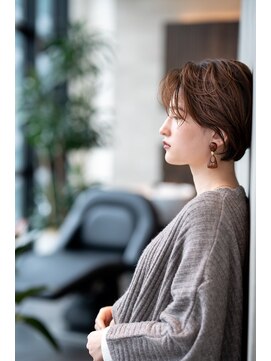 ケアリー 流山おおたかの森(Carelly) 大人かわいい前髪セシルカットココアブラウンフリンジウェーブ