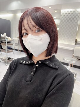 ジーナ 名駅(XENA.) 韓国ボブに☆ダークレッド