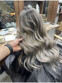 #バレイヤージュ#グレージュカラー#ボブウルフ#ココアベージュ