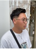 メンズカット×刈り上げ×メンズパーマ×アップバング