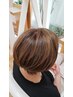 カット＋白髪ぼかしハイライト＋艶カラー　￥16000