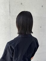 アチーブ ヘア デザイン(achieve hair design)&nbsp;ぱつっとボブブラック×切りっぱなし20代30代40代