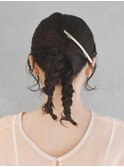 大人かわいい二段三つ編みアレンジ