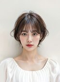 ショートボブゆるふわパーマボブ透明感カラーイメチェン