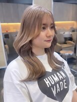 ミルクティーベージュダブルカラーハイトーンカラーレイヤー韓国
