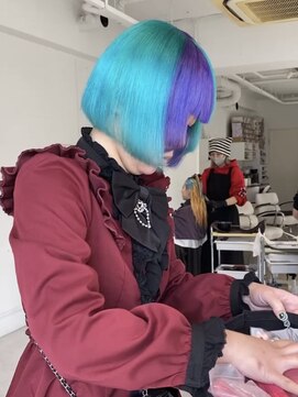 ターン ヘアー(TAAN HAIR) ターコイズグリーン×パープル