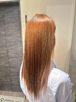 ヘアリゾート粋 トゥジュ 池袋東口店(tujuh)&nbsp;ブリーチカラー/オレンジブラウン/ストレートロング